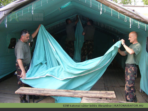 63M katonai sátor bélés illesztése | KATONAISATOR.HU