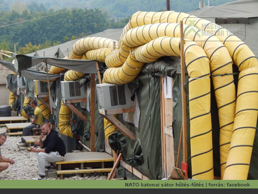 NATO katonai sátor hűtő-fűtő rendszere, hátulnézetben | KATONAISATOR.HU